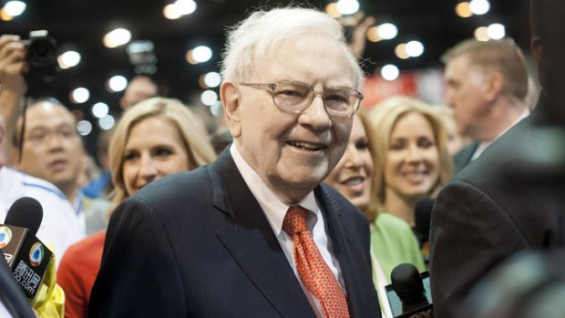 Warren Buffett at the Berkshire Hathaway shareholders' meeting in Nebraska at the weekend.