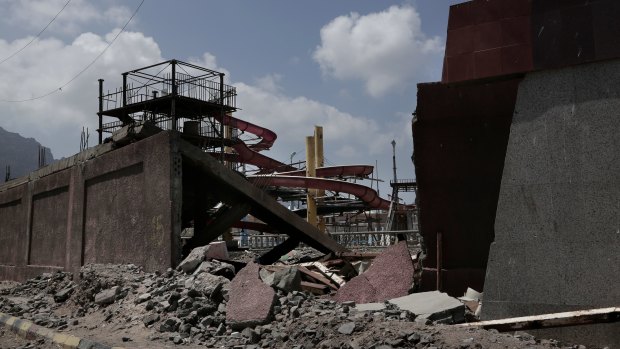 A destroyed theme park in Aden, Yemen. The mood is eerie on the mostly empty streets of Aden, Yemen’s southern port city and designated seat of government.