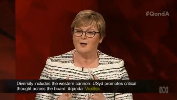 Linda Reynolds questioned ABC funding... while appearing on the ABC on Monday.