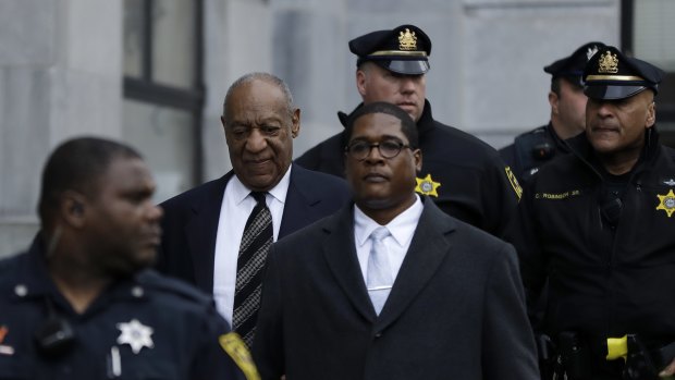 Bill Cosby departs after his sexual assault retrial, Monday, April 16.