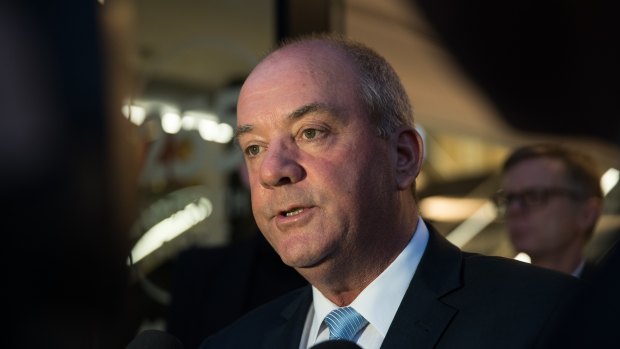 Daryl Maguire leaves the ICAC hearing on Friday night. 