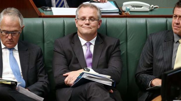 Immigration Minister Scott Morrison during Question Time. Photo: Alex Ellinghausen