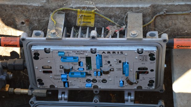 The amplifier inside an HFC pit in Subiaco.