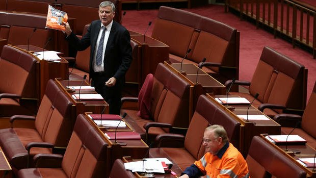 Senator Bill Heffernan on the orange tops. Photo: Alex Ellinghausen