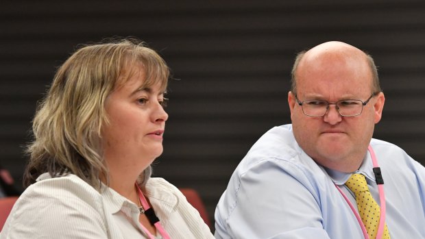 Former franchisees Emma Forsyth and Robert Whittet give evidence before the franchising inquiry. 