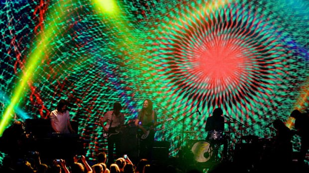 Tame Impala on stage for the last performance of the 2013 ARIA Awards.