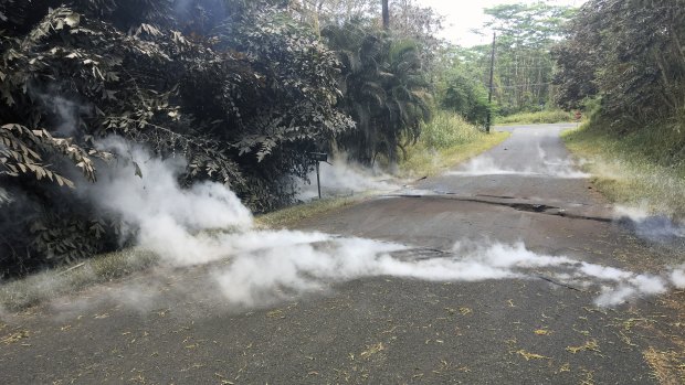 Fumes come out of cracks in Hawaii.