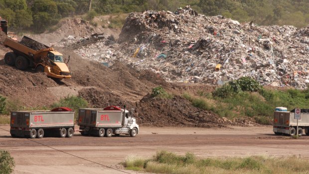 The stockpile of mostly interstate waste at BMI Group's Swanbank recycling facility in Ipswich has grown significantly over the last month.
