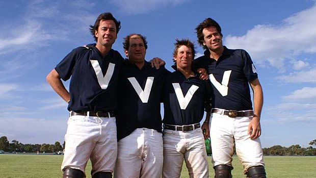 Polo lover, 2008. With brother Hamish McLachlan, Stirling McGregor and Kelvin Johnson.