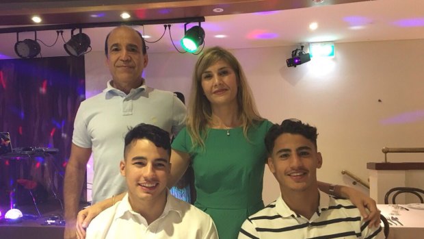 Family business: Daniel Arzani with his brother and parents.