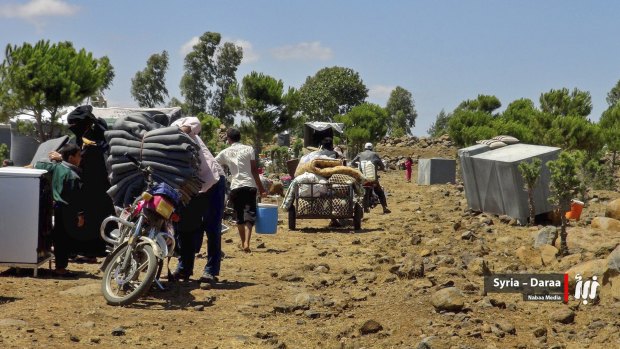 The Assad forces captured new areas near the border with Jordan forcing residents to flee.