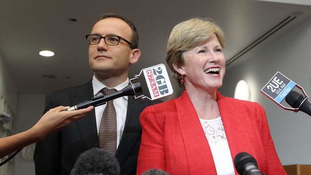 Greens leader Senator Christine Milne addresses the media during a press conference at Parliament House on Wednesday. Photo: Alex Ellinghausen