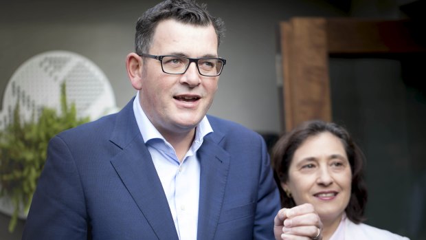 Premier Daniel Andrews and Energy Minister Lily D'Ambrosio