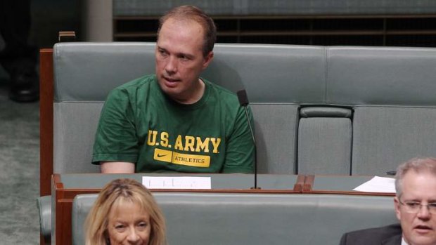 Health Minister Peter Dutton votes during a division on the debt ceiling. Photo: Alex Ellinghausen