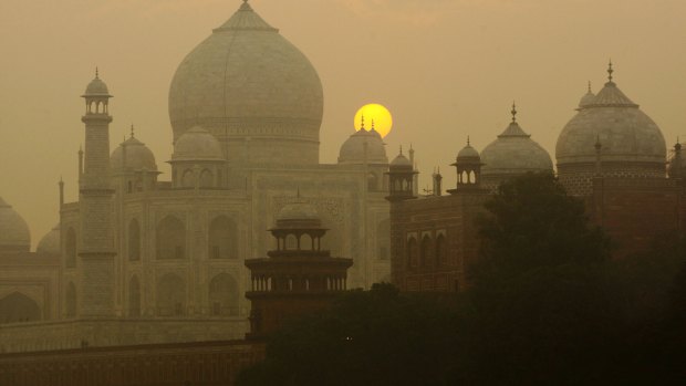 Insects proliferating from a polluted river near the Taj Mahal have left greenish black spots on the walls.