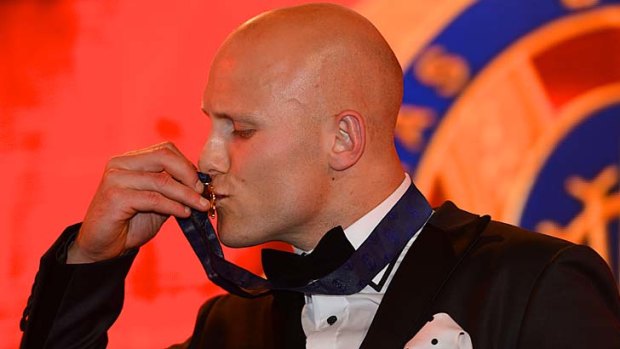 So sweet ... Gary Ablett wins the 2013 Brownlow Medal.