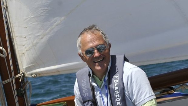PM overboard? 
During the 2011 Couta Boat Classic,
Malcolm Turnbull was on board a boat called Darney which was skippered by John Bertrand.