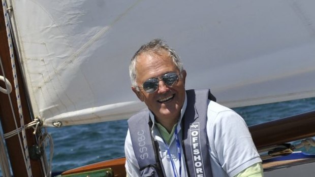 PM overboard? 
During the 2011 Couta Boat Classic,
Malcolm Turnbull was on board a boat called Darney which was skippered by John Bertrand.