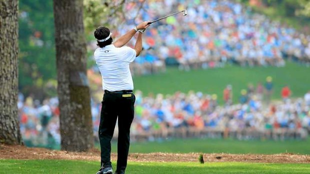 Bubba Watson gambled with his approach shot on 15 and won.