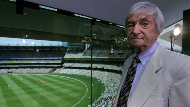 The grand old man of Channel Nine's cricket commentary, Richie Benaud, at the MCG.