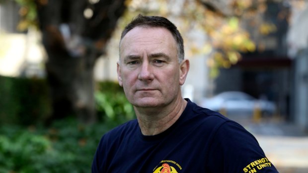 Peter Marshall, State Secretary of United Fire Fighters Union. 