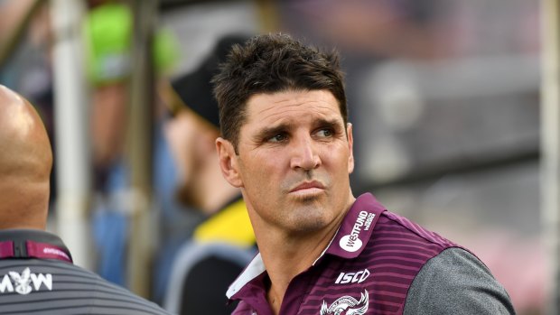 Unimpressed: Manly coach Trent Barrett saw his side dominated by Parramatta.