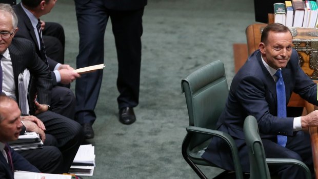 Prime Minister Tony Abbott departs question time on Thursday.