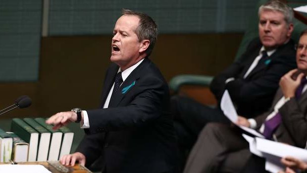 Opposition Leader Bill Shorten defends Senator Stephen Conroy. Photo: Alex Ellinghausen