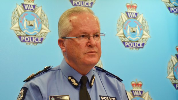 WA Police Commissioner Chris Dawson speaks on Friday about the shooting near Margaret River.