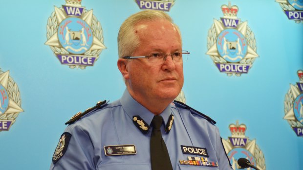 WA Police Commissioner Chris Dawson speaks on Friday about the shooting near Margaret River.