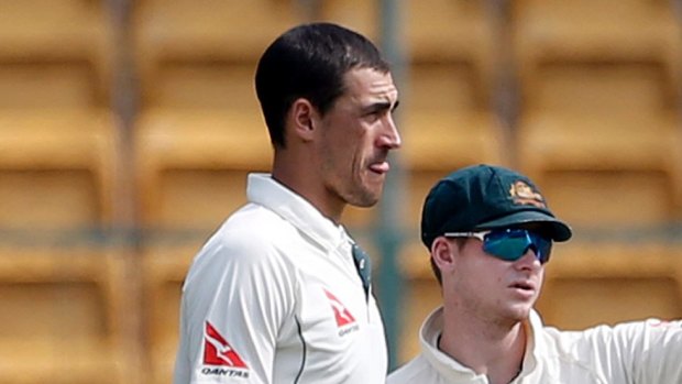 Difficult time: Mitchell Starc said events in South Africa had put a strain on his relationship with skipper Steve Smith. 