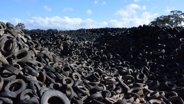 Nine million tyres sat dumped at Stawell for years.