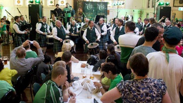 Celebrations at the Irish Club after the St Patrick's day Parade in Brisbane this year.