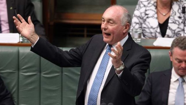 Deputy Prime Minister Warren Truss during Question Time on Thursday. Photo: Alex Ellinghausen