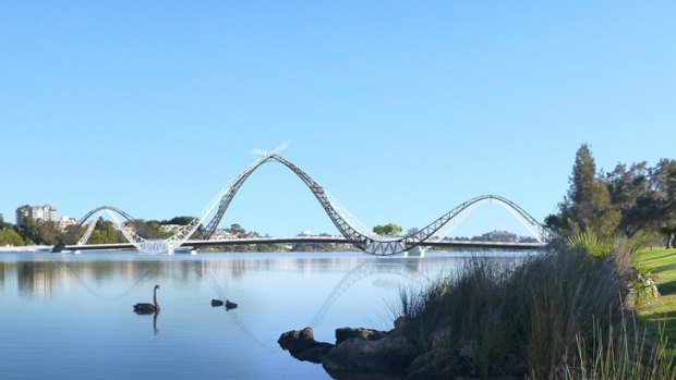 The Matagarup Bridge connects fans in East Perth and the CBD to Optus Stadium over the Swan River... allegedly.