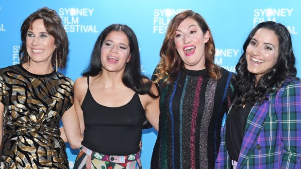 (L-R) Jackie Van Beek, Ana Scotney, Celia Pacquola, and Madeleine Sami from The Breaker Upperers at the Sydney Film Festival opening night on Wednesday.