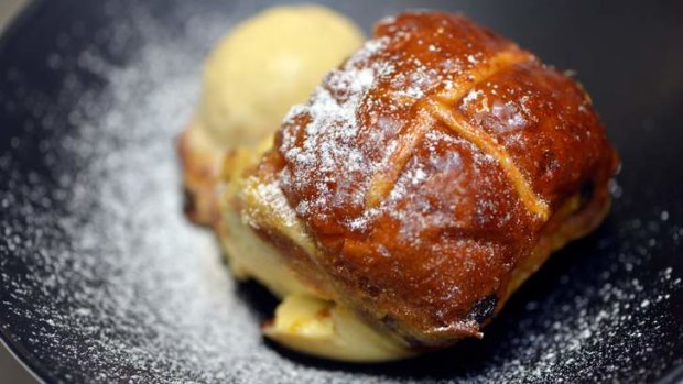 Pastry chef Darren Purchese's hot cross bun bread and butter pudding recipe for Easter.
