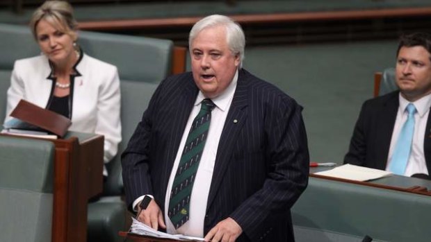 Member for Fairfax Clive Palmer delivers his maiden speech. Photo: Alex Ellinghausen