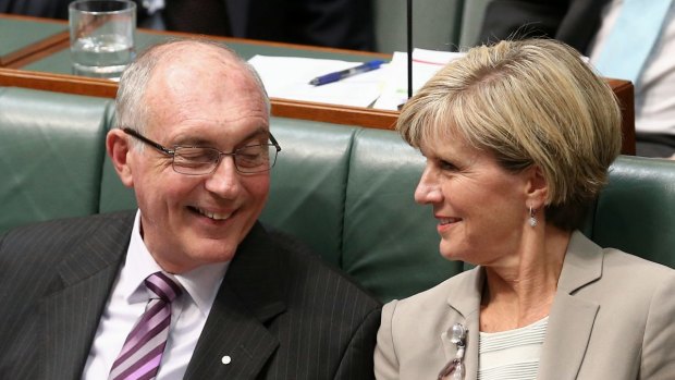 Deputy Prime Minister Warren Truss and Foreign Affairs Minister Julie Bishop during question time  on Wednesday.