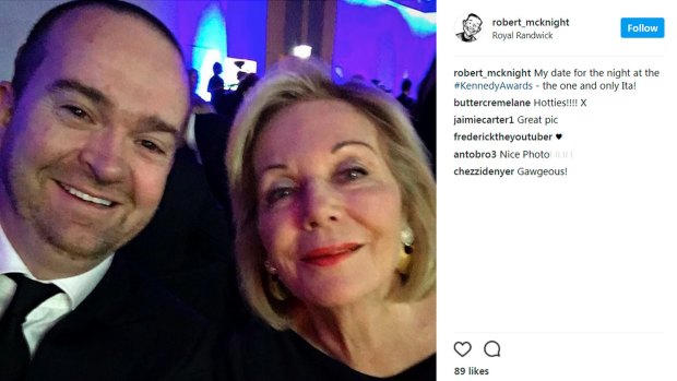 Former Studio Ten executive producer Robert McKnight with Ita Buttrose 