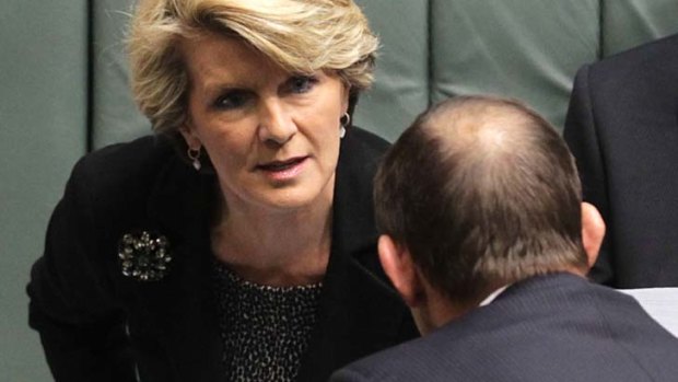 Deputy Opposition Leader Julie Bishop and Oppsoition Leader Tony Abbott.