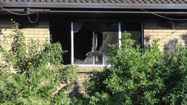 A window was smashed in the fire.