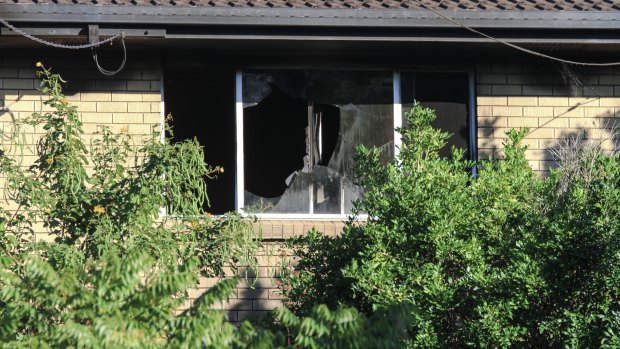 A window was smashed in the fire.