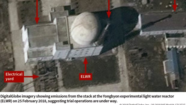 Trial operations appeared to be under way in February, 2018, at the Yongbyon experimental light water reactor in North Korea.