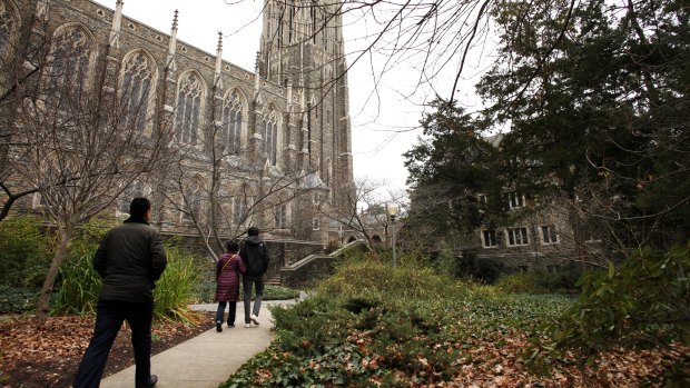 The Duke Chapel on campus at Duke University where a Chinese researcher working on an 'invisibility cloak' for weapons roused suspicion.