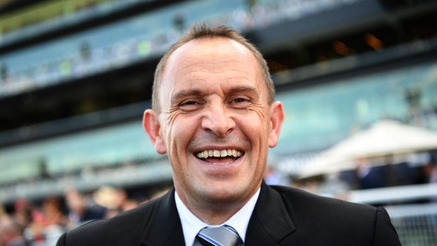 Glee: Chris Waller shows his delight after Winx makes it 25 straight.