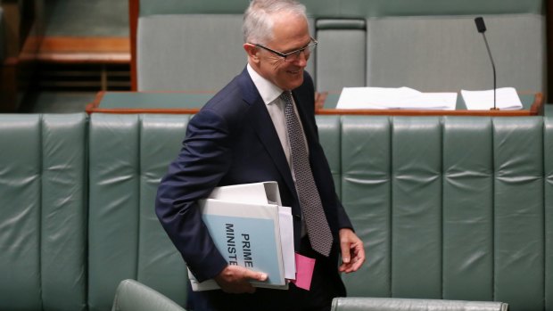 Prime Minister Malcolm Turnbull arrives for question time on Thursday.