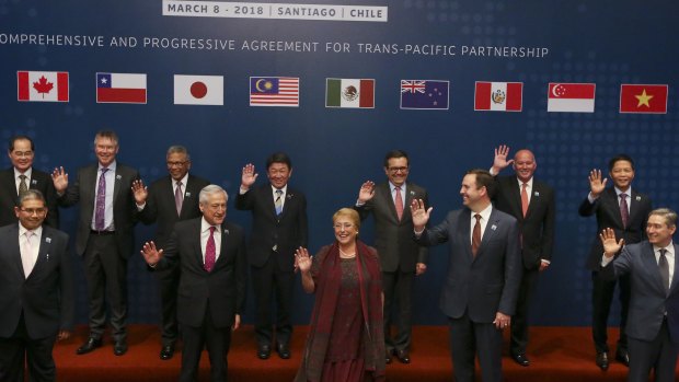 Photo prior the signing ceremony of the Comprehensive and Progressive Agreement for Trans-Pacific Partnership, CP TPP, in Santiago, Chile in March. 
