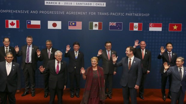 Photo prior the signing ceremony of the Comprehensive and Progressive Agreement for Trans-Pacific Partnership, CP TPP, in Santiago, Chile in March. 