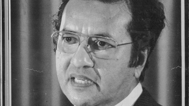 Mahathir, Prime Minister of Malaysia in Canberra in 1984.